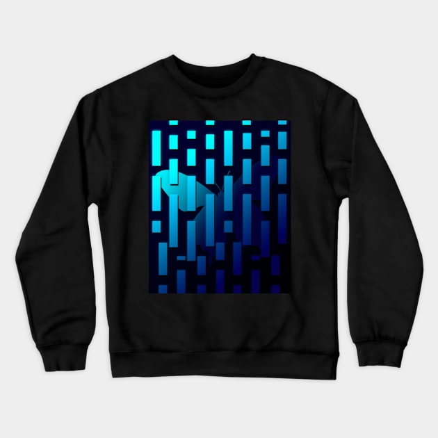 Digital Flight Crewneck Sweatshirt by Not Meow Designs 